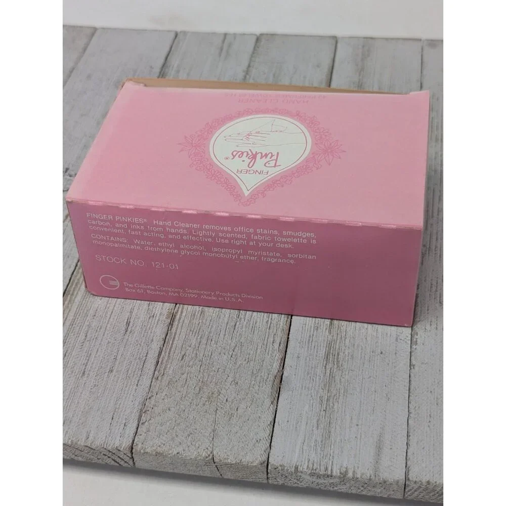 VTG New Box 40 Gillette Finger Pinkies Secretary's Hand Cleaner Towelettes NOS - Picture 5 of 5